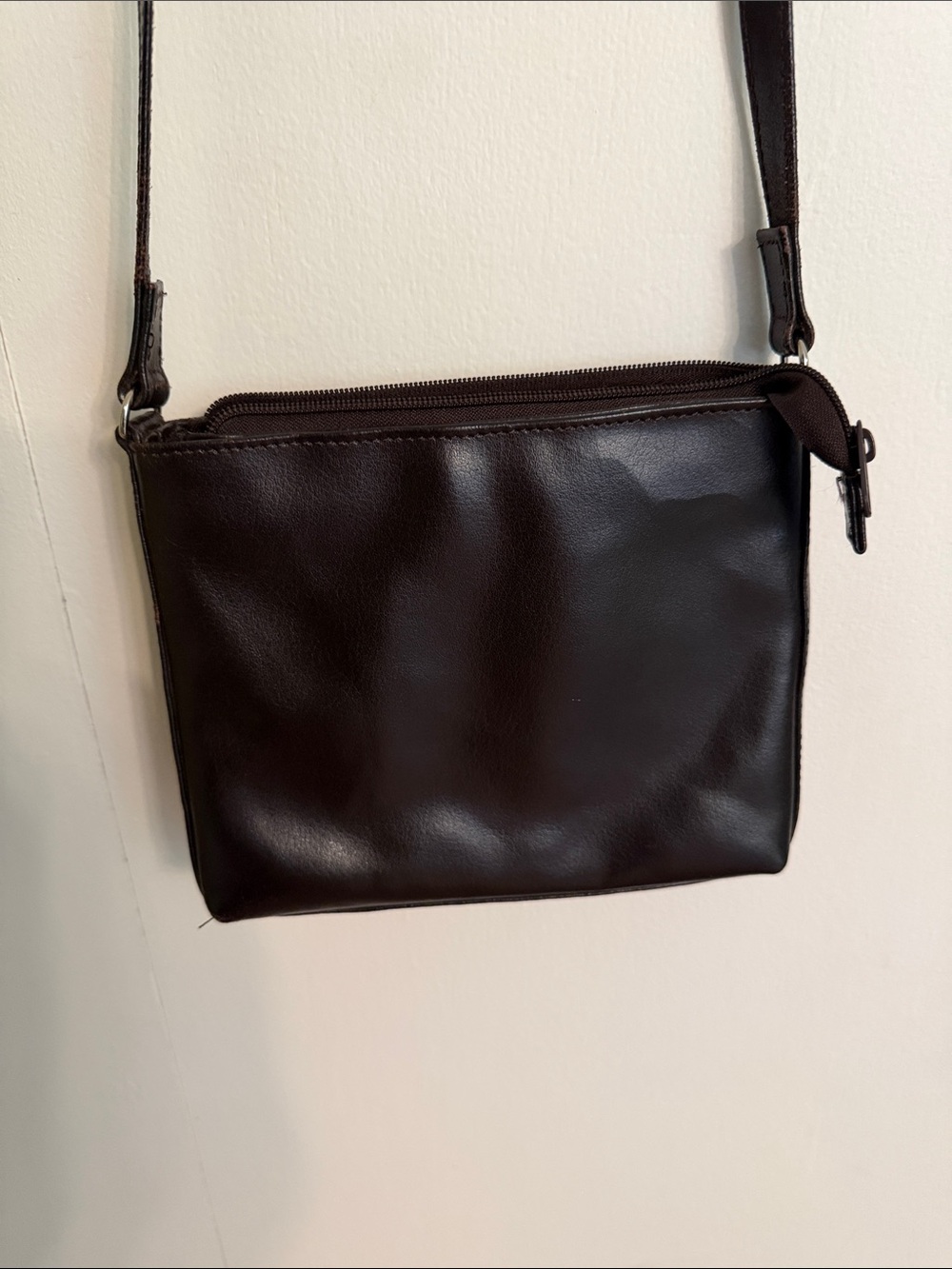 Leather Crossbody Bag - Dark Brown